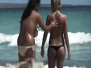 Topless lesbians at the beach