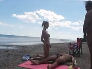 Nudist wife makes sex at the beach with strangers