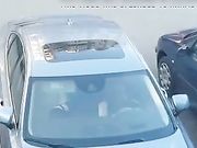 ﻿Romanian woman caught performing a blowjob in car