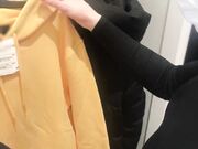 Couple risky sexual intercourse in the fitting room while shopping