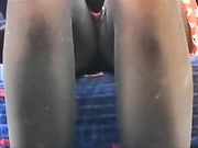 Public transport candid camera filming hot leggings